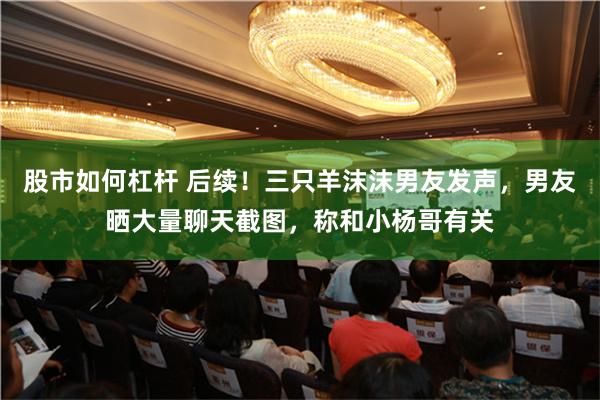 股市如何杠杆 后续！三只羊沫沫男友发声，男友晒大量聊天截图，称和小杨哥有关