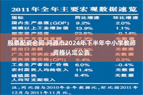 股票配资合同 河源市2024年下半年中小学教师资格认定公告