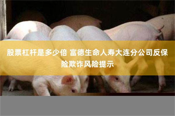 股票杠杆是多少倍 富德生命人寿大连分公司反保险欺诈风险提示