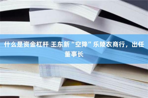 什么是资金杠杆 王东新“空降”乐陵农商行，出任董事长