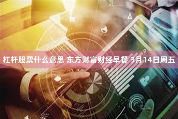 杠杆股票什么意思 东方财富财经早餐 3月14日周五