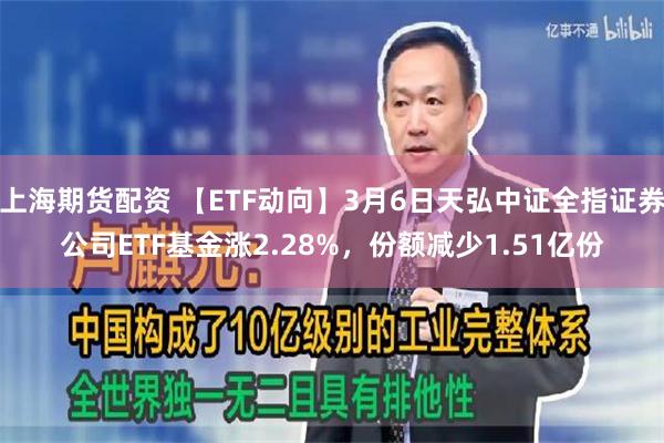 上海期货配资 【ETF动向】3月6日天弘中证全指证券公司ETF基金涨2.28%，份额减少1.51亿份